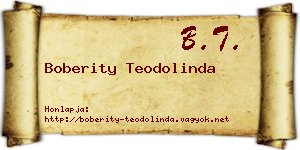 Boberity Teodolinda névjegykártya